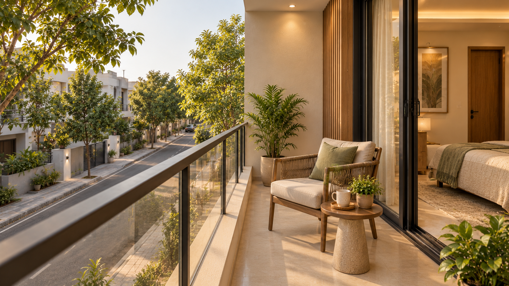 Balcony and street